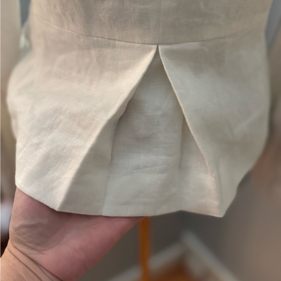 NWT: Banana Republic White Linen Zipper Sleeves Blazer •2P - Picture 9 of 15